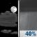 Thursday Night: Partly Cloudy then Chance Rain Showers
